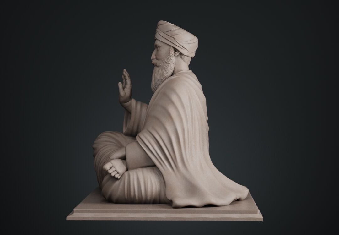 Guru Nanak Sculpture 3D print model_10
