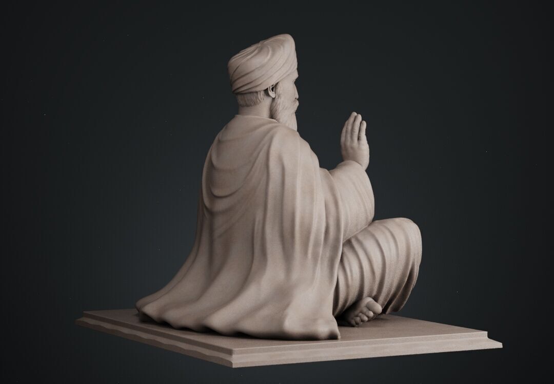 Guru Nanak Sculpture 3D print model_5