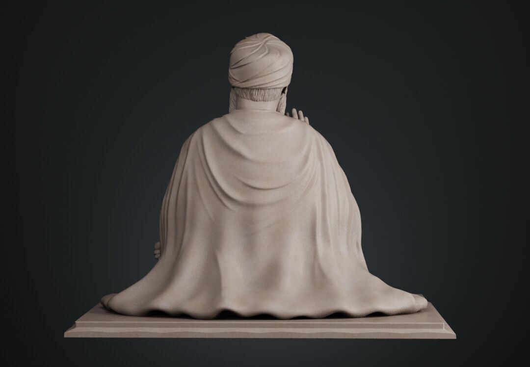 Guru Nanak Sculpture 3D print model_7
