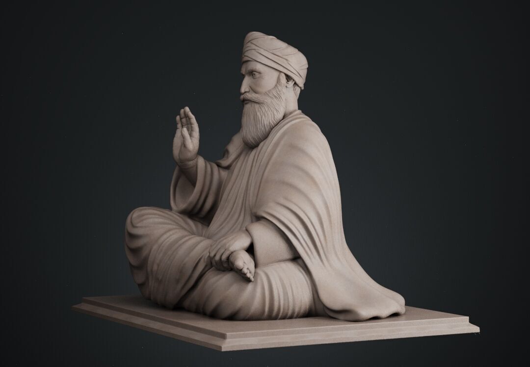 Guru Nanak Sculpture 3D print model_11