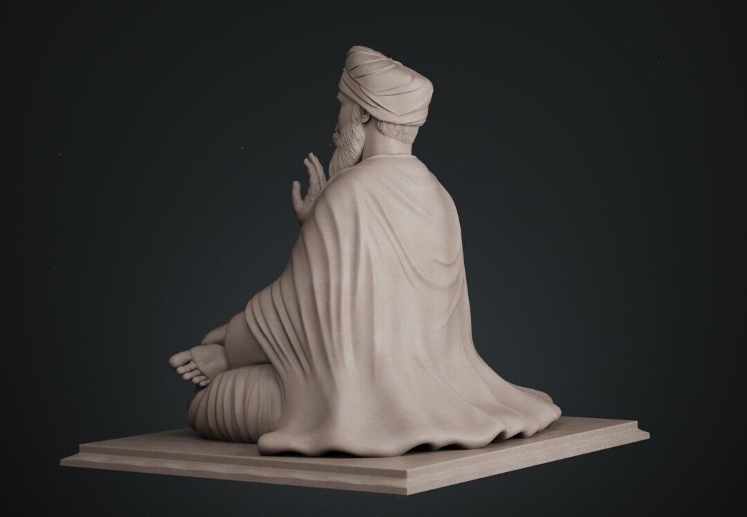 Guru Nanak Sculpture 3D print model_9