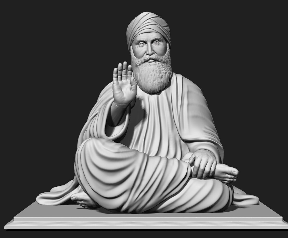 Guru Nanak Sculpture 3D print model_14