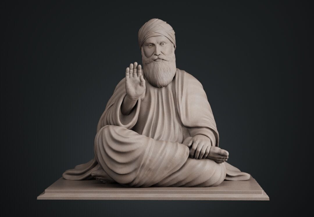 Guru Nanak Sculpture 3D print model_1