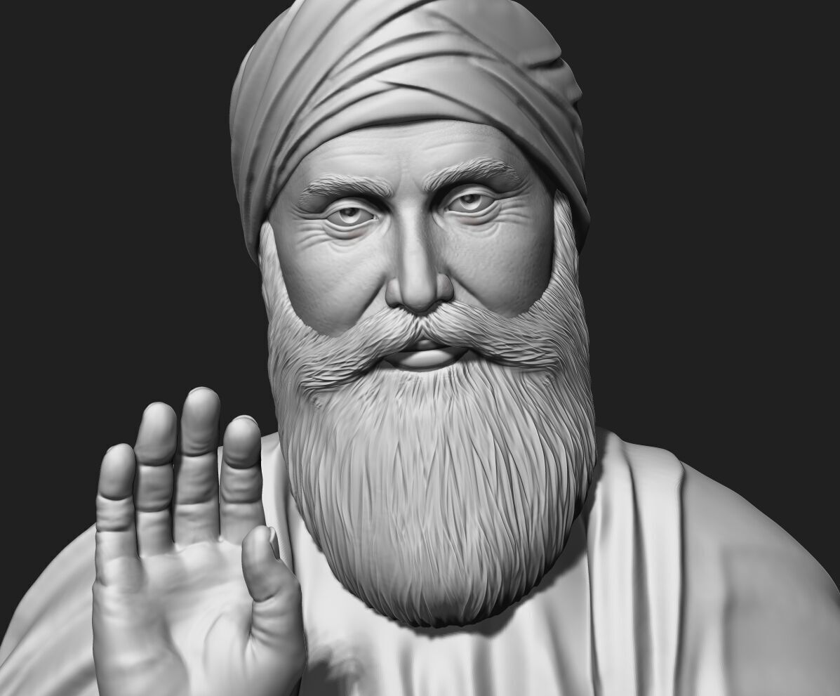 Guru Nanak Sculpture 3D print model_15