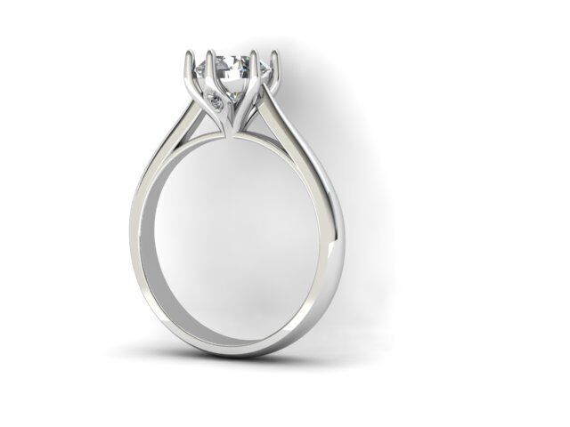 Diamond ring -And zircone Ring  3D print model_3