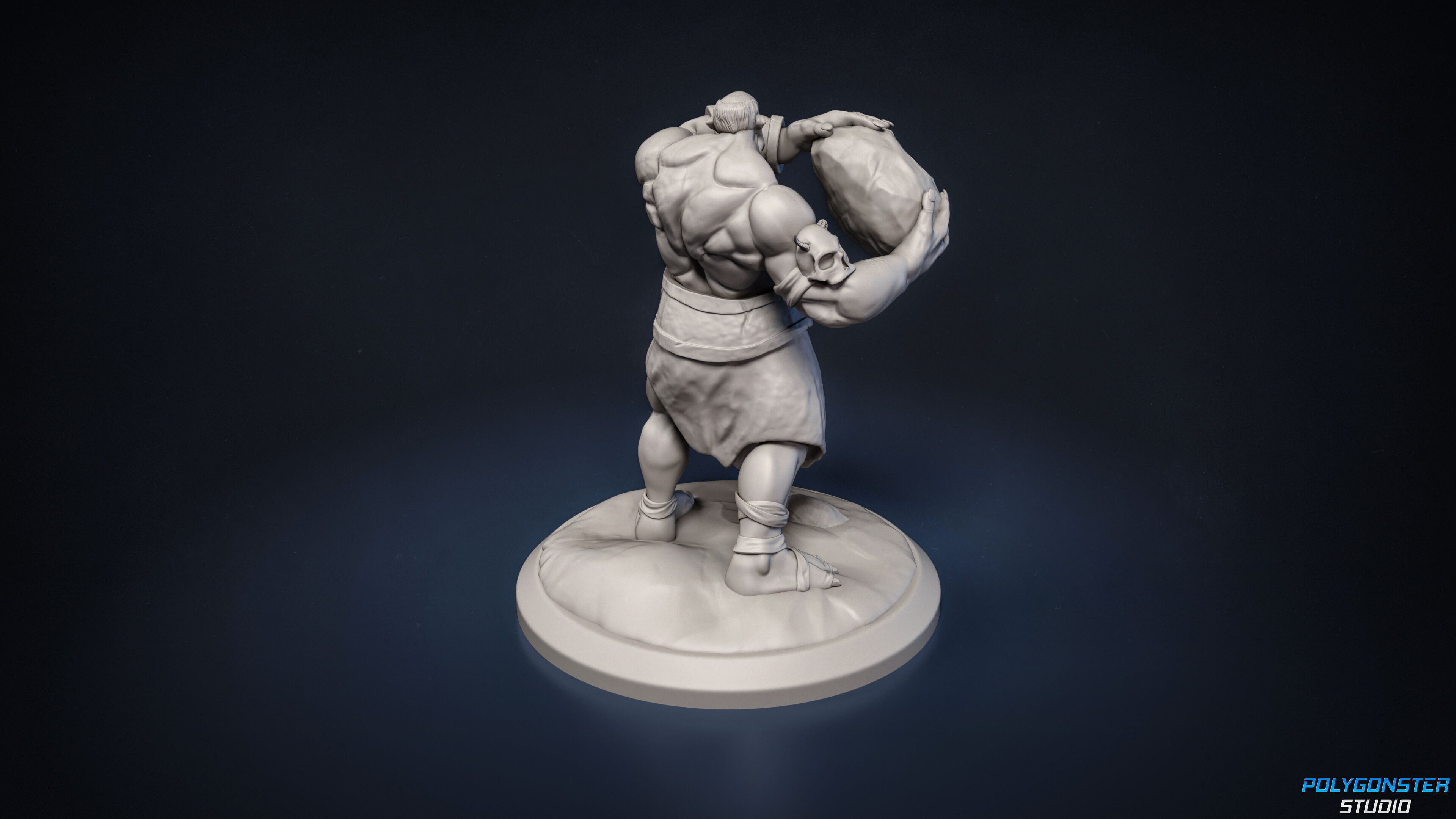 Cyclops with a stone 3D print model_3