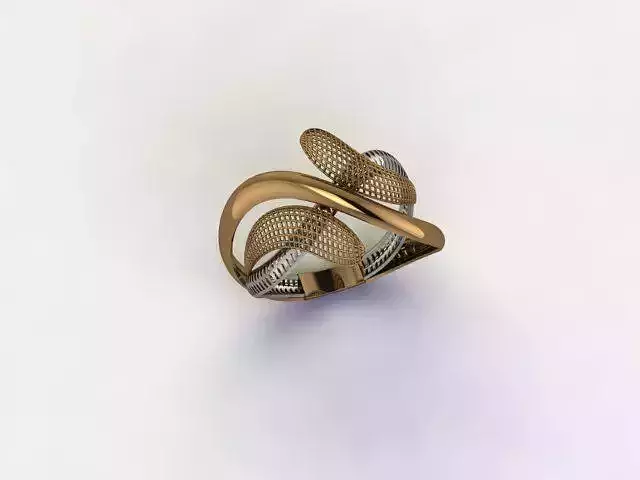 Silver ring with lace design