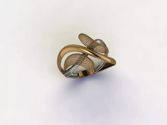 Silver ring with lace design 3D print model