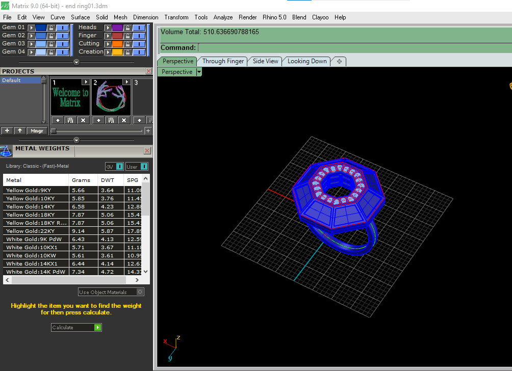 Silver ring with octagonal design and sparkling stones 3D print model_5