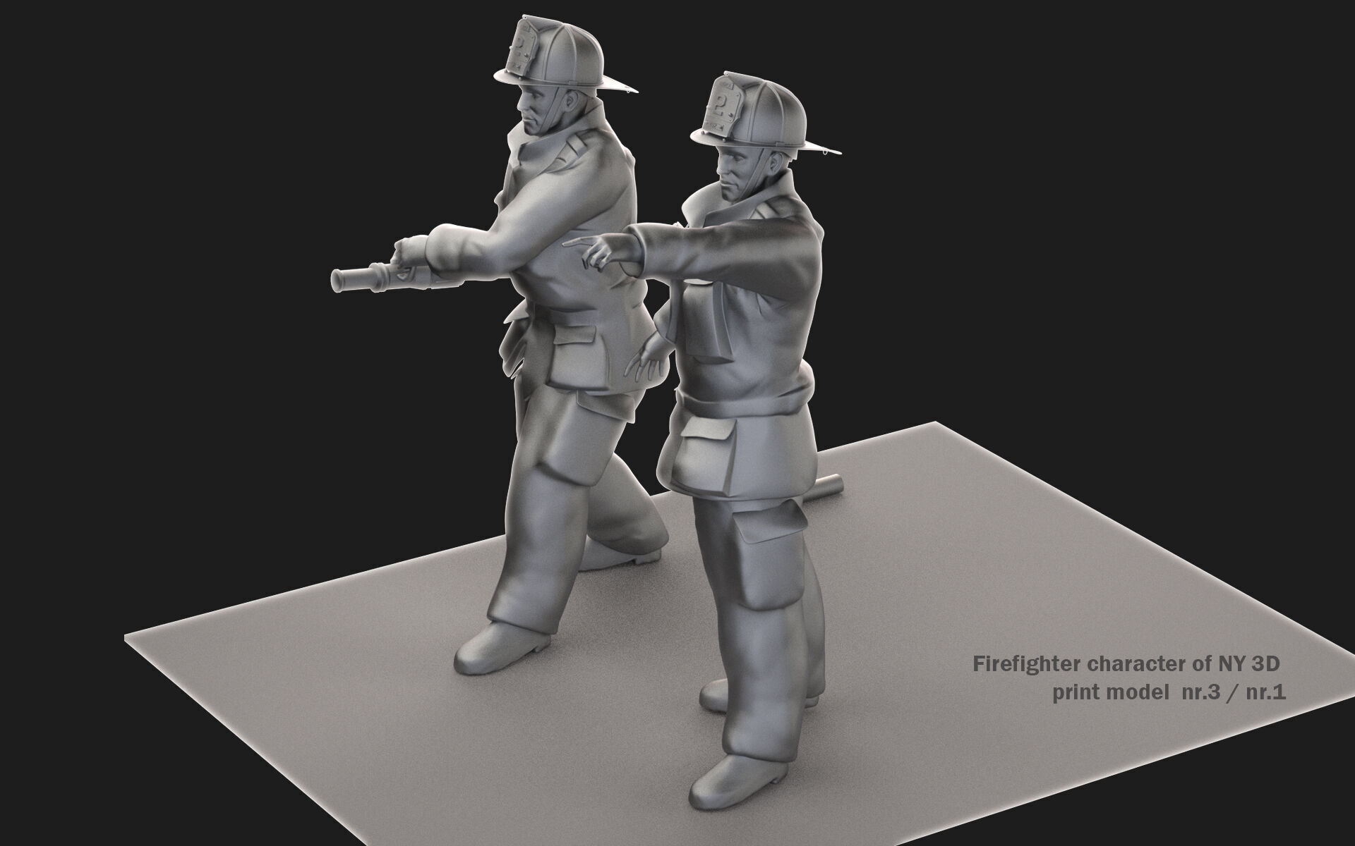 Firefighter characters of NY 01-03 3D print model_6