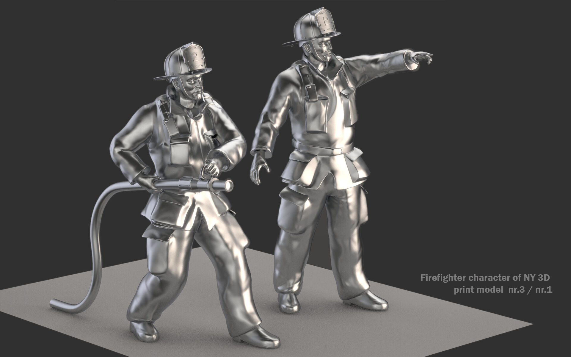 Firefighter characters of NY 01-03 3D print model_3