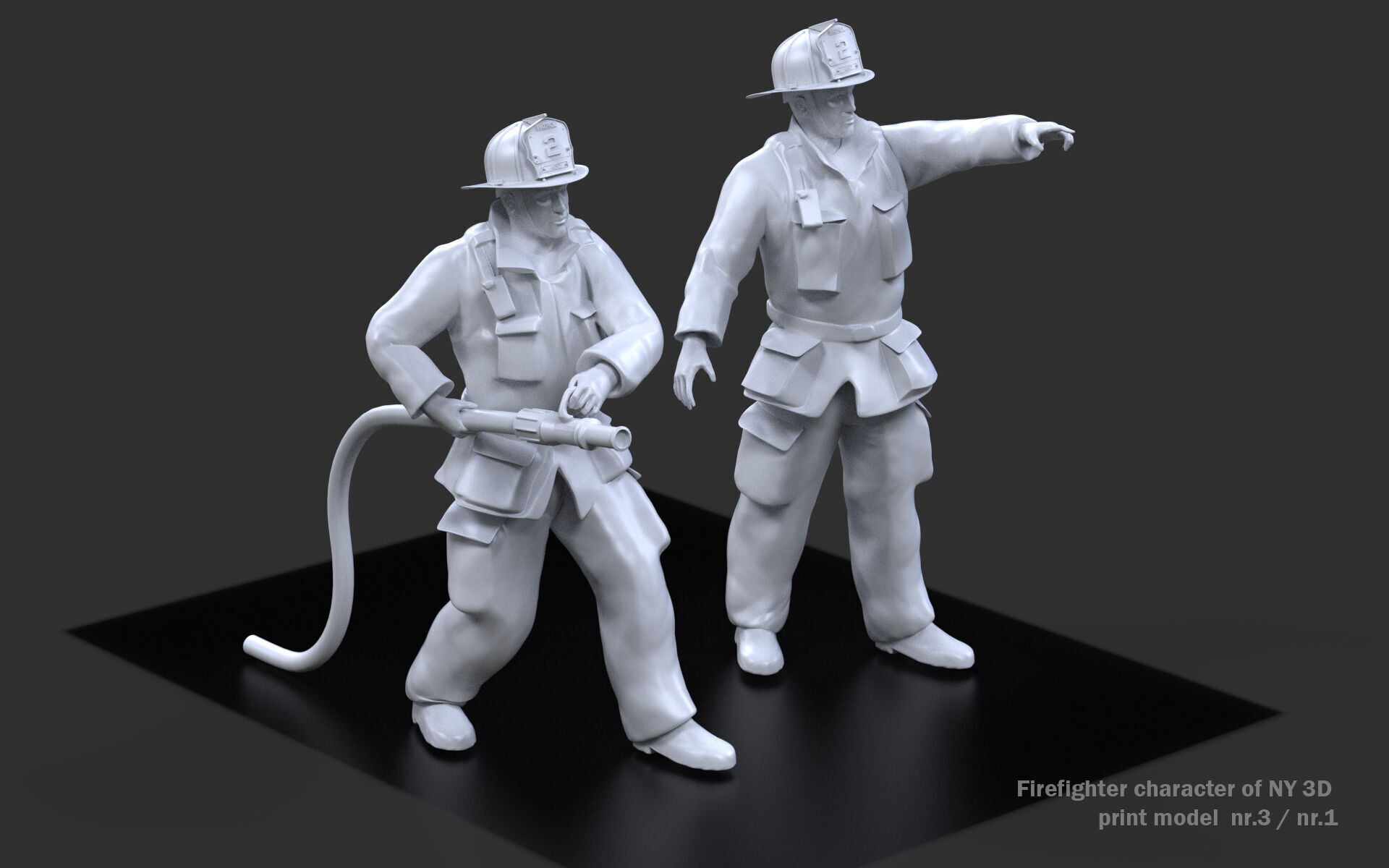 Firefighter characters of NY 01-03 3D print model_2