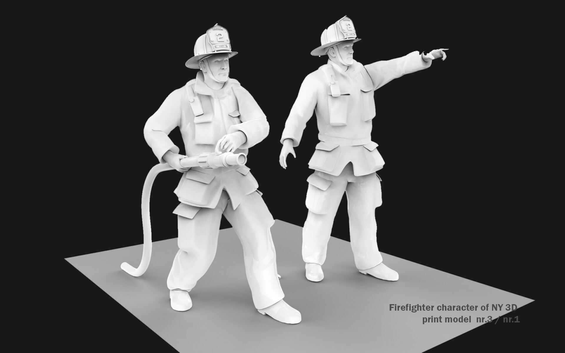 Firefighter characters of NY 01-03 3D print model_7
