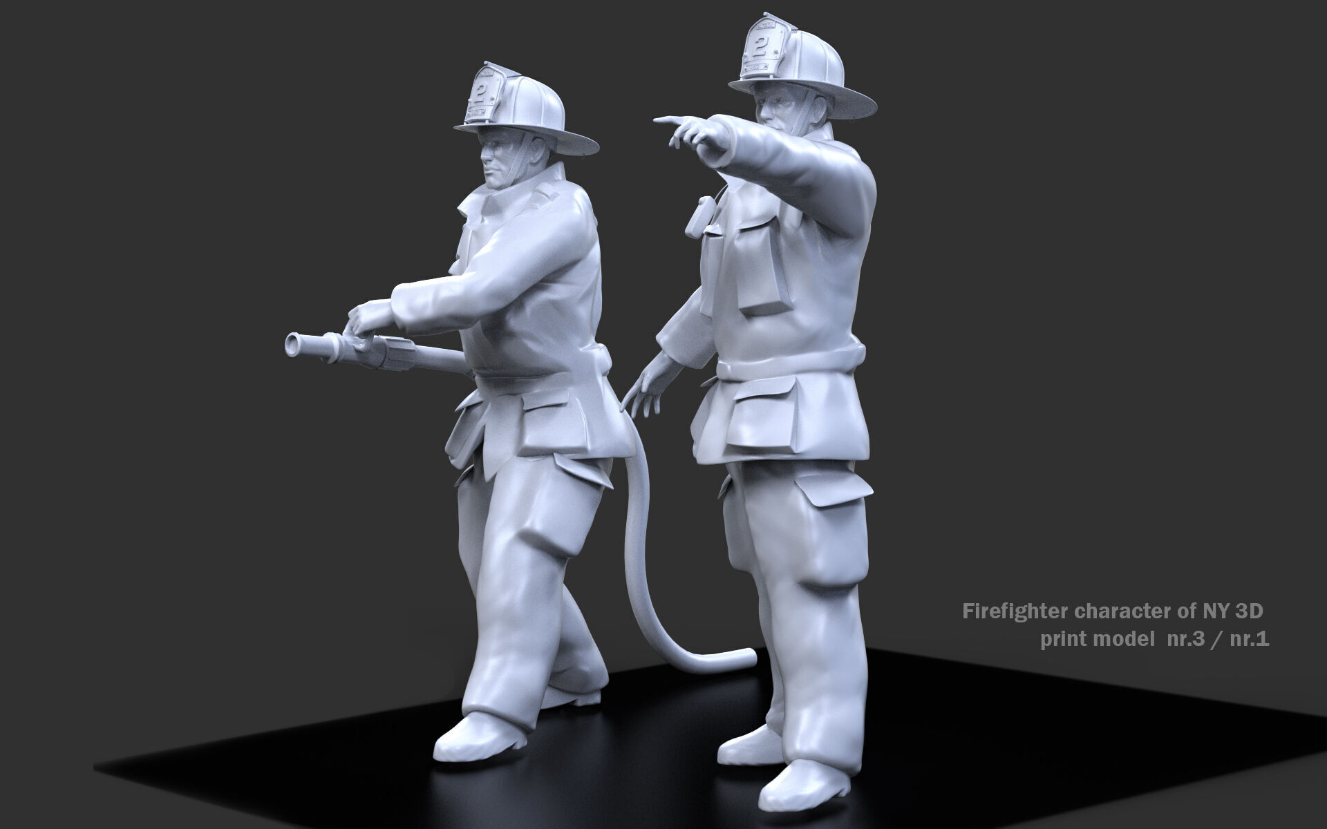 Firefighter characters of NY 01-03 3D print model_4