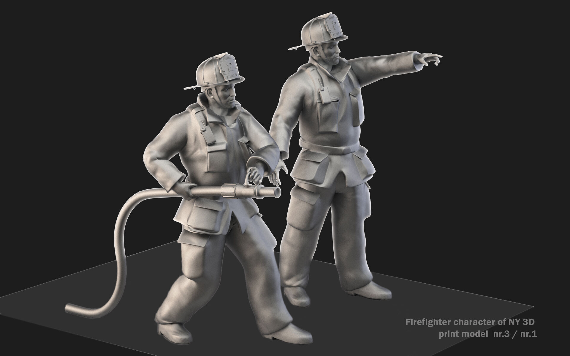 Firefighter characters of NY 01-03 3D print model_5