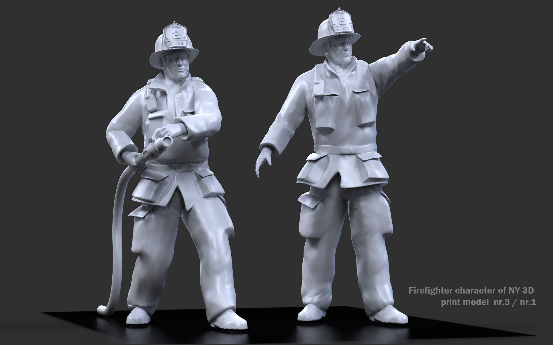 Firefighter characters of NY 01-03 3D print model_1