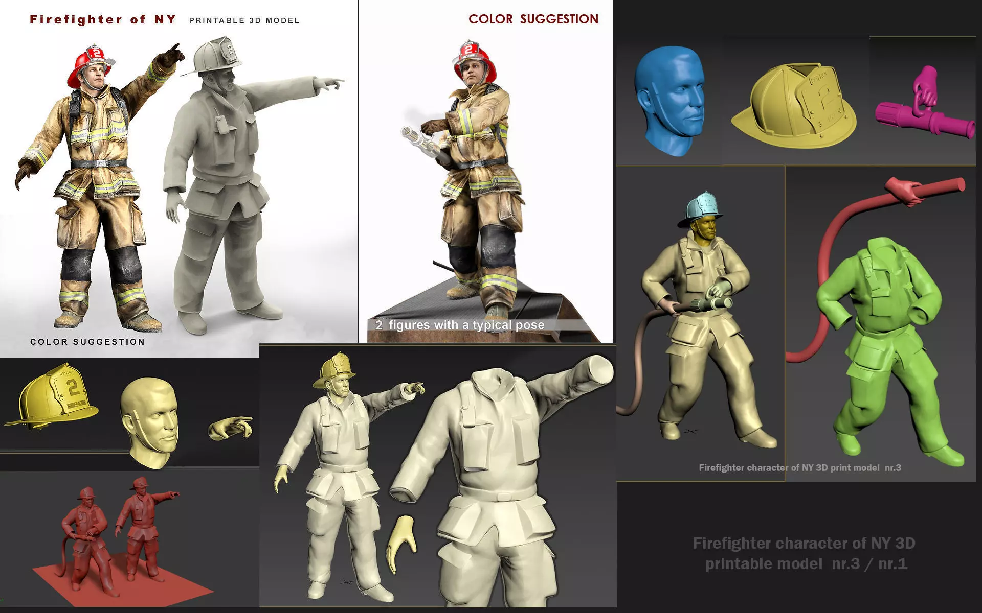 Firefighter characters of NY 01-03 3D print model_0