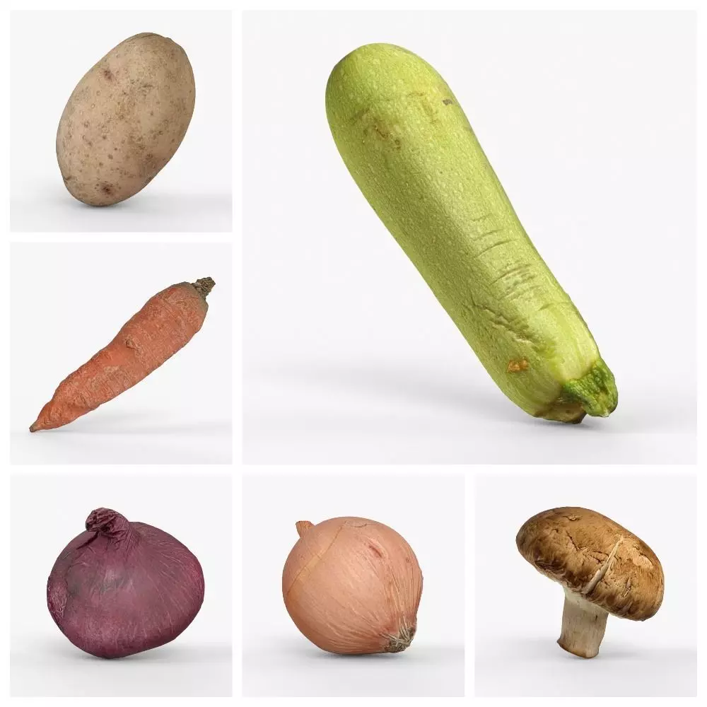 Photorealistic 3D scanning of different vegetables 3D Model Collection_0