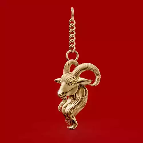 Goat key holder silver gold jewelry printable 3d model