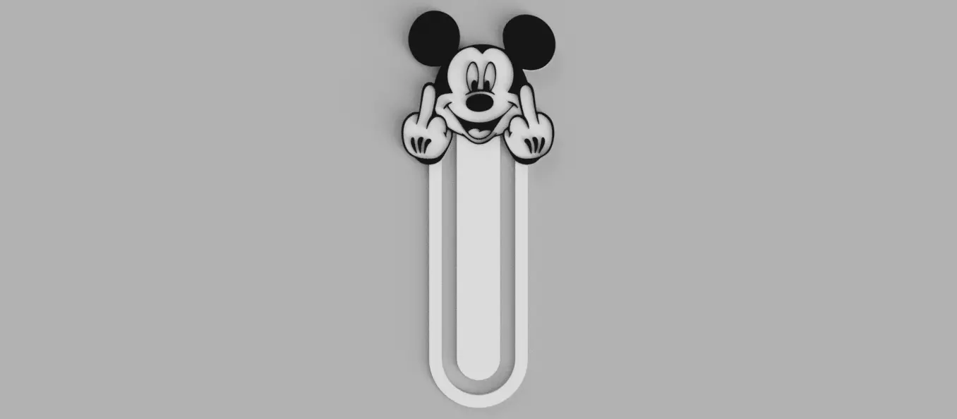 Mickey Mouse Waving Bookmark 3D print model