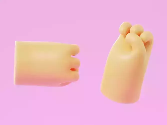 Cartoon Hand Illustration Fist-Pose 