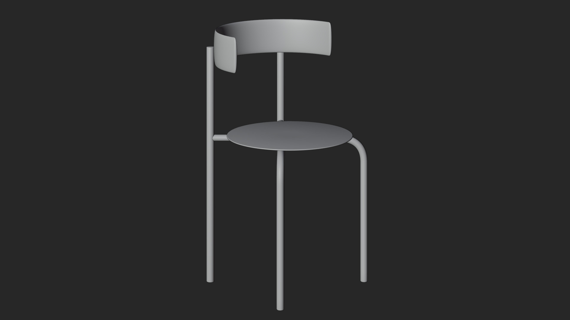 Modern Minimalist Metal Chair  High-Quality 3D Model 3D model_3