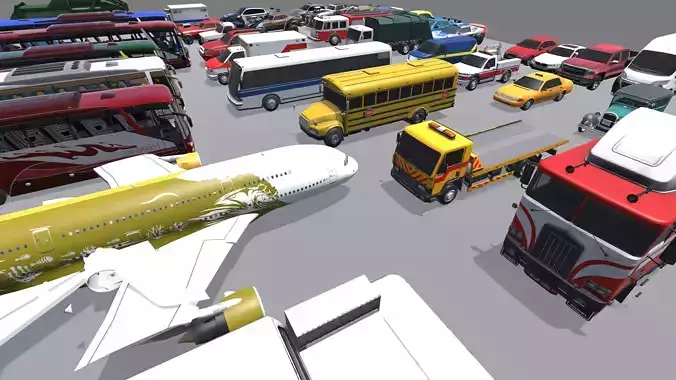 Vehicle Pack 3D Models PBR Textures  Game-Ready Cars Trucks More