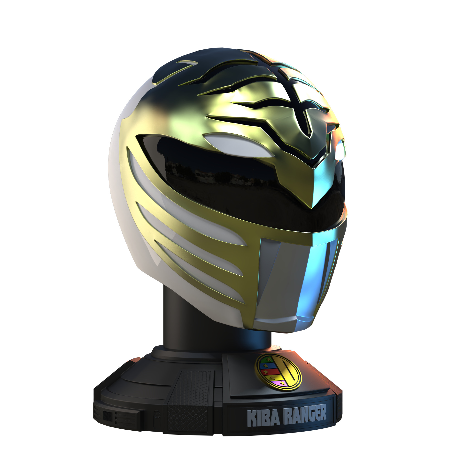 White Ranger Bust - Helmet 3D print model 3D print model_1