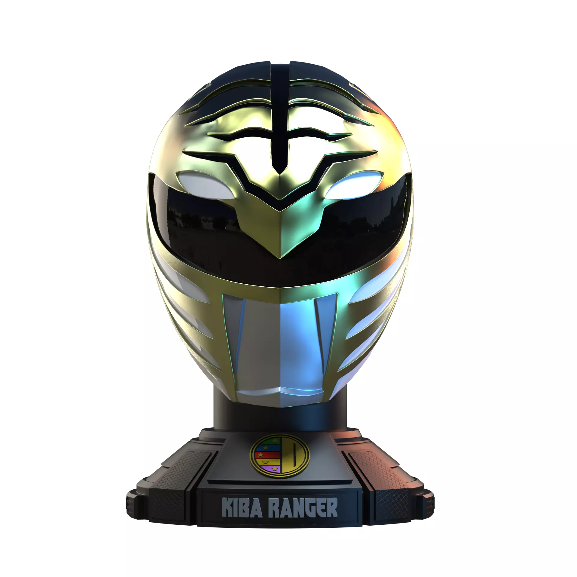 White Ranger Bust - Helmet 3D print model 3D print model_0