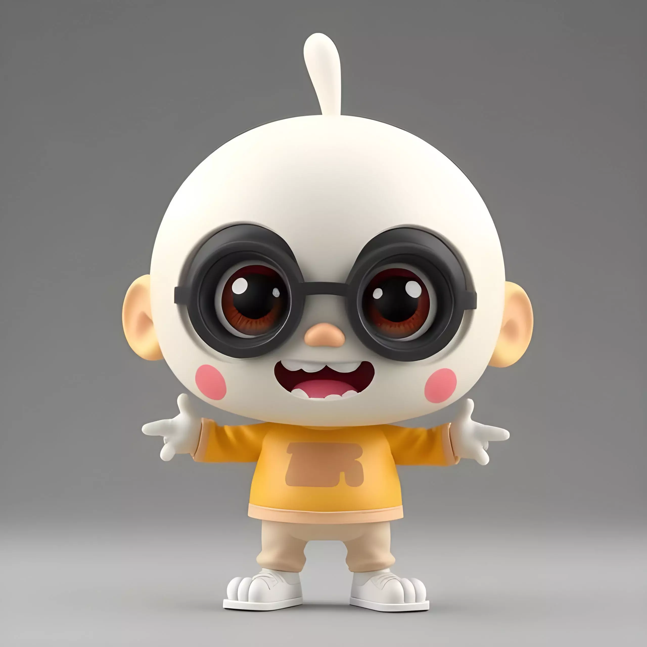 Happy Small Cartoon Character 3D model_0