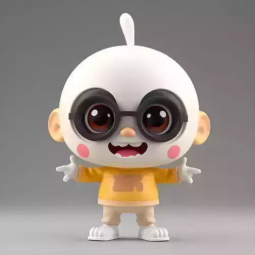 Happy Small Cartoon Character