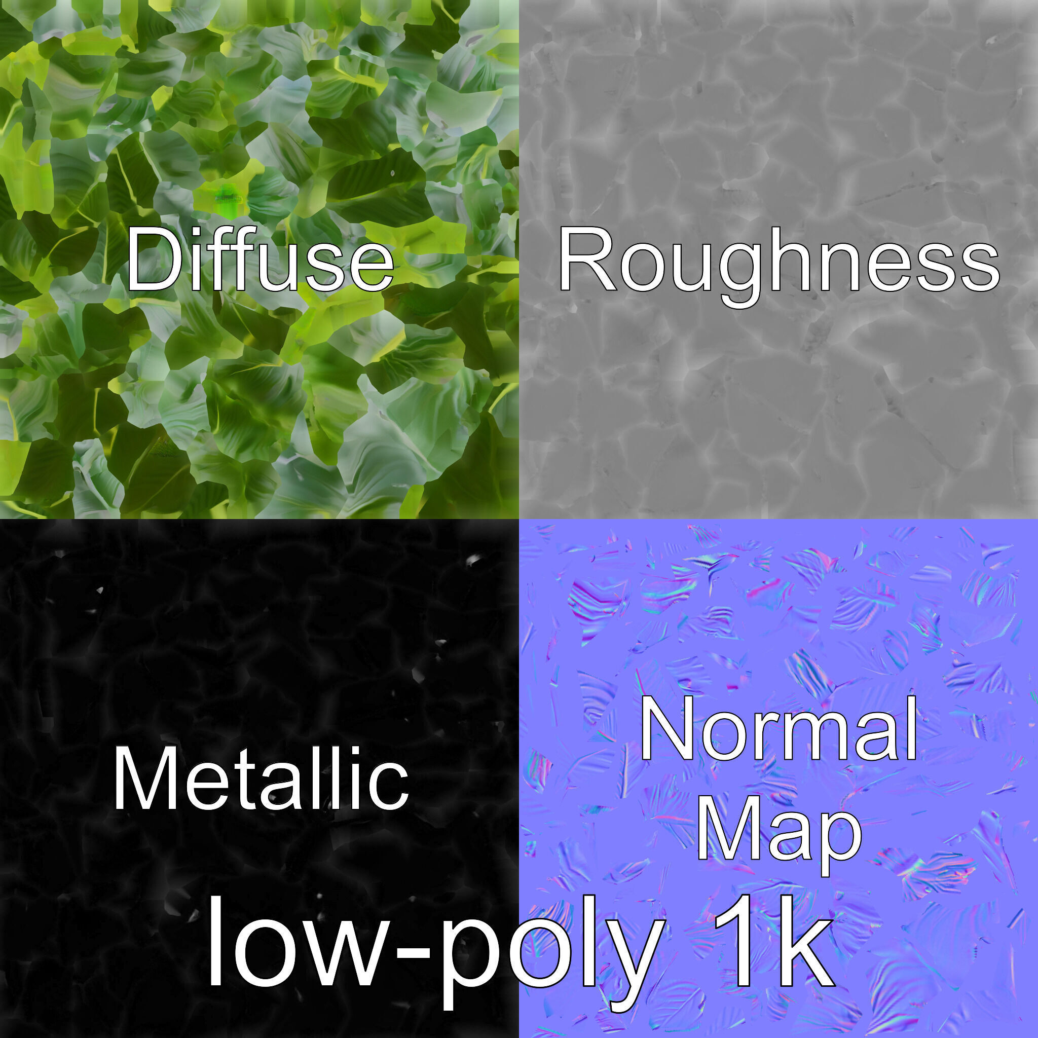 Monstera and Alocasia Leaves Botanical Art model pack Low-poly 3D model_4