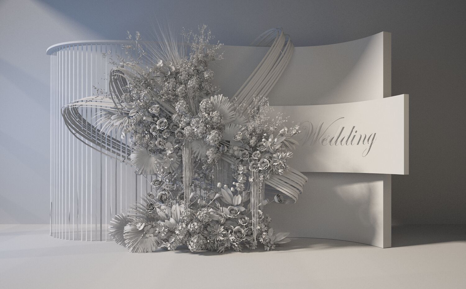 Floristry Fine art display 3D model_5