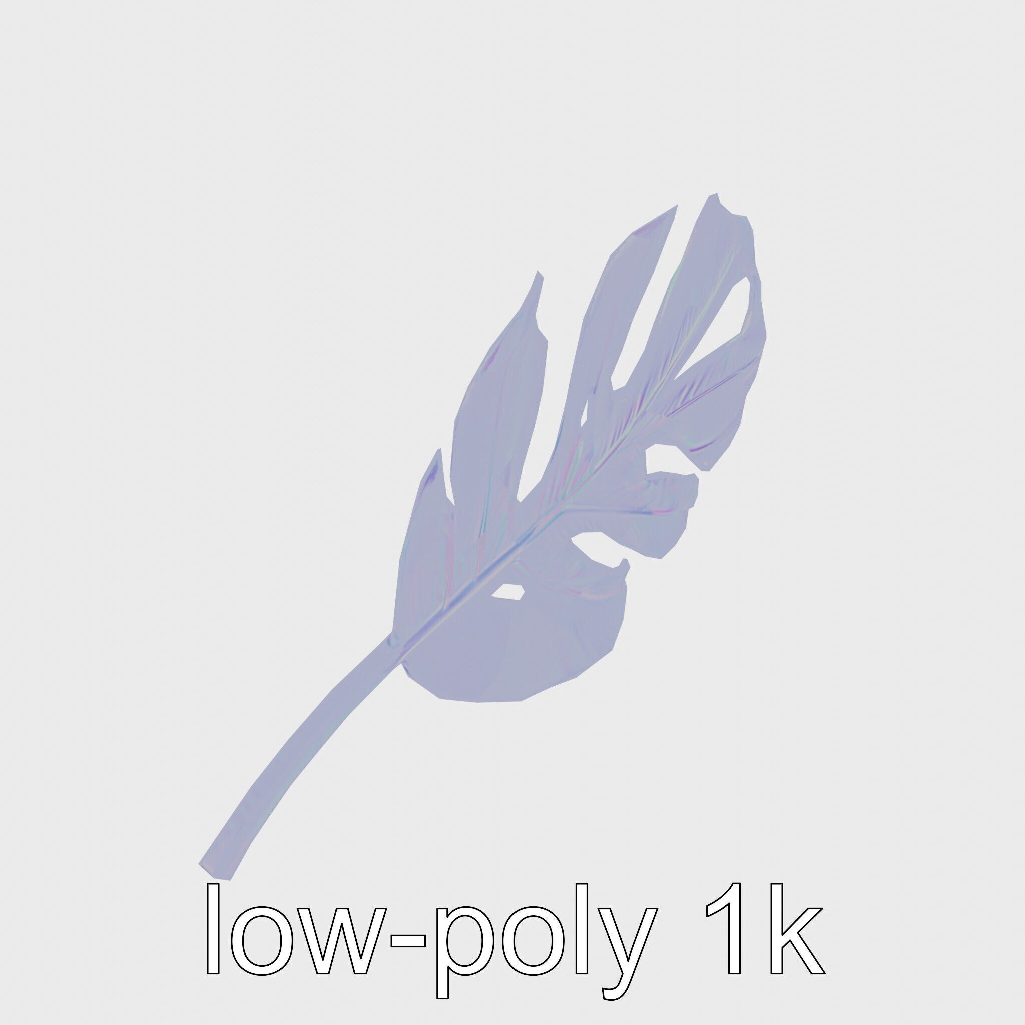 Stylized Monstera Leaf Model Pack for Playful Environments Low-poly 3D model_25