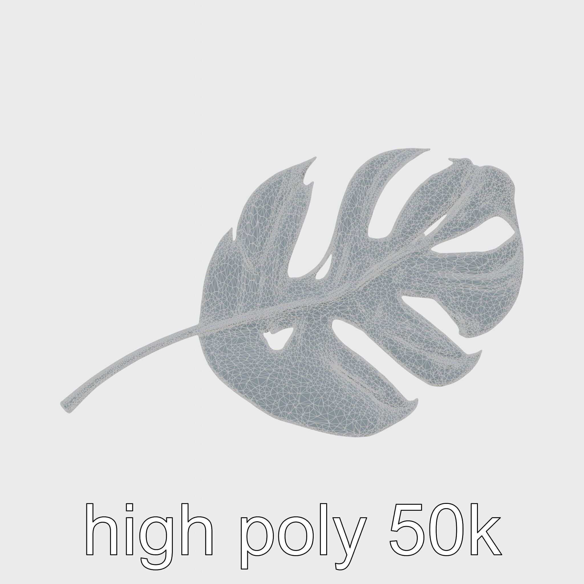 Stylized Monstera Leaf Model Pack for Playful Environments Low-poly 3D model_33