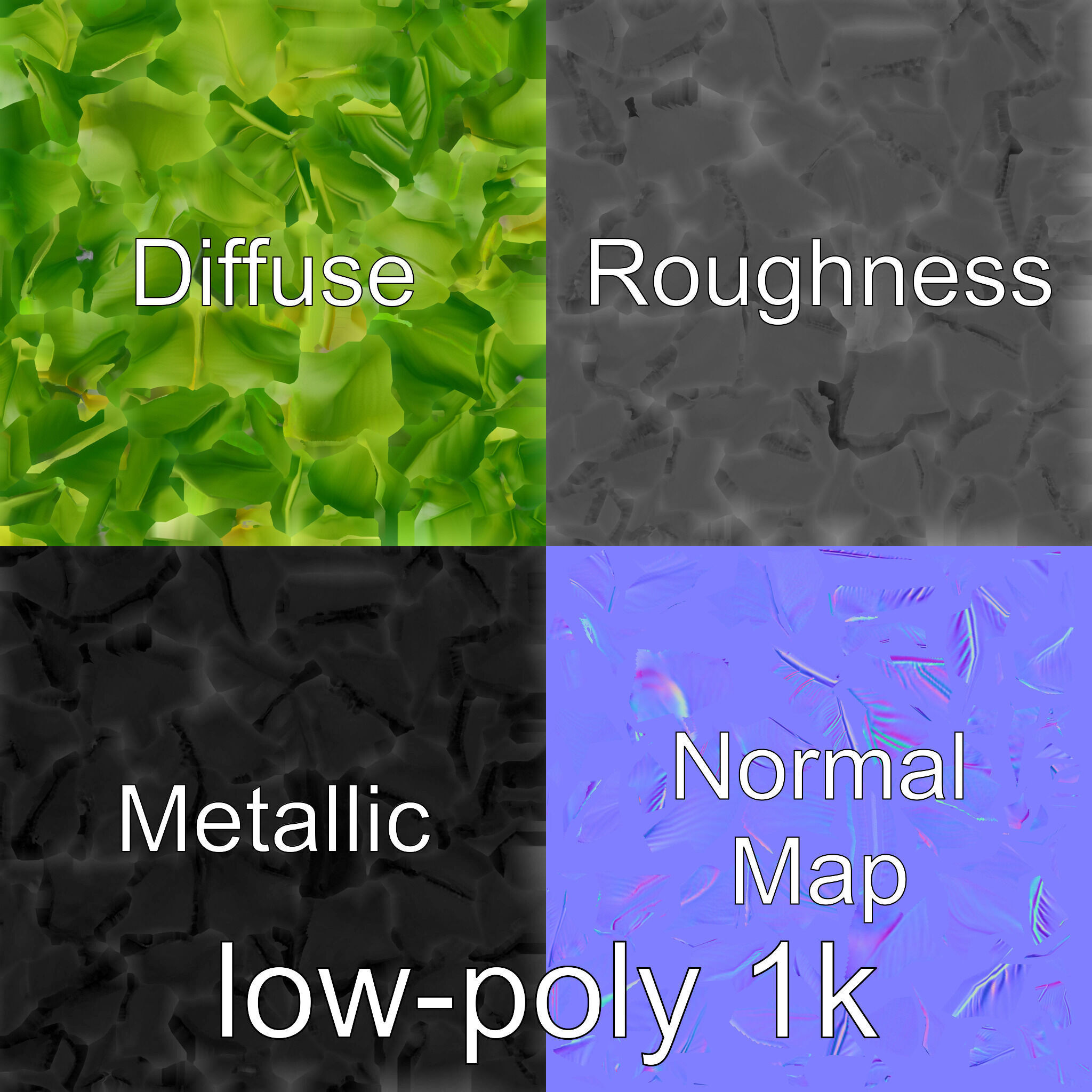 Stylized Monstera Leaf Model Pack for Playful Environments Low-poly 3D model_4