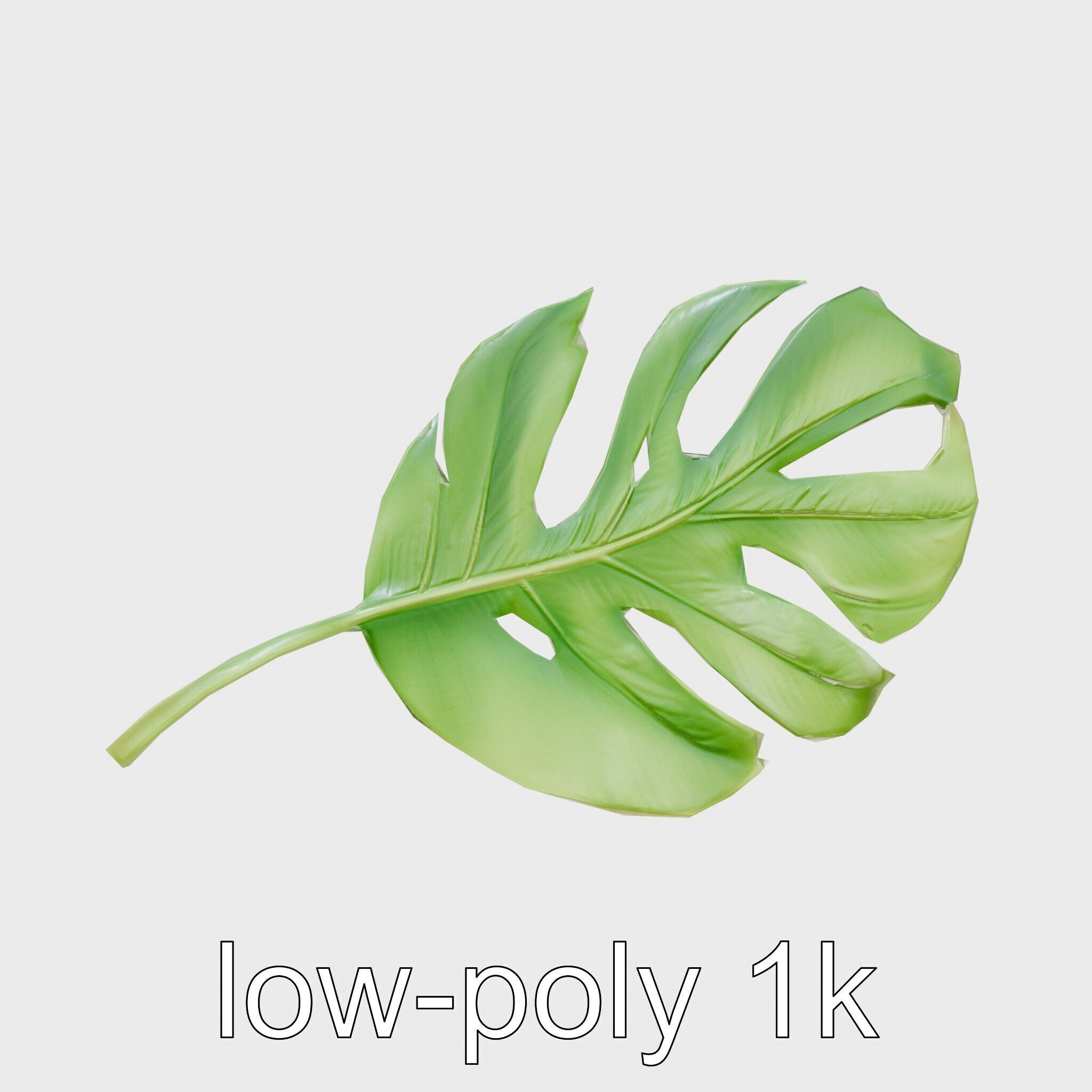 Stylized Monstera Leaf Model Pack for Playful Environments Low-poly 3D model_16