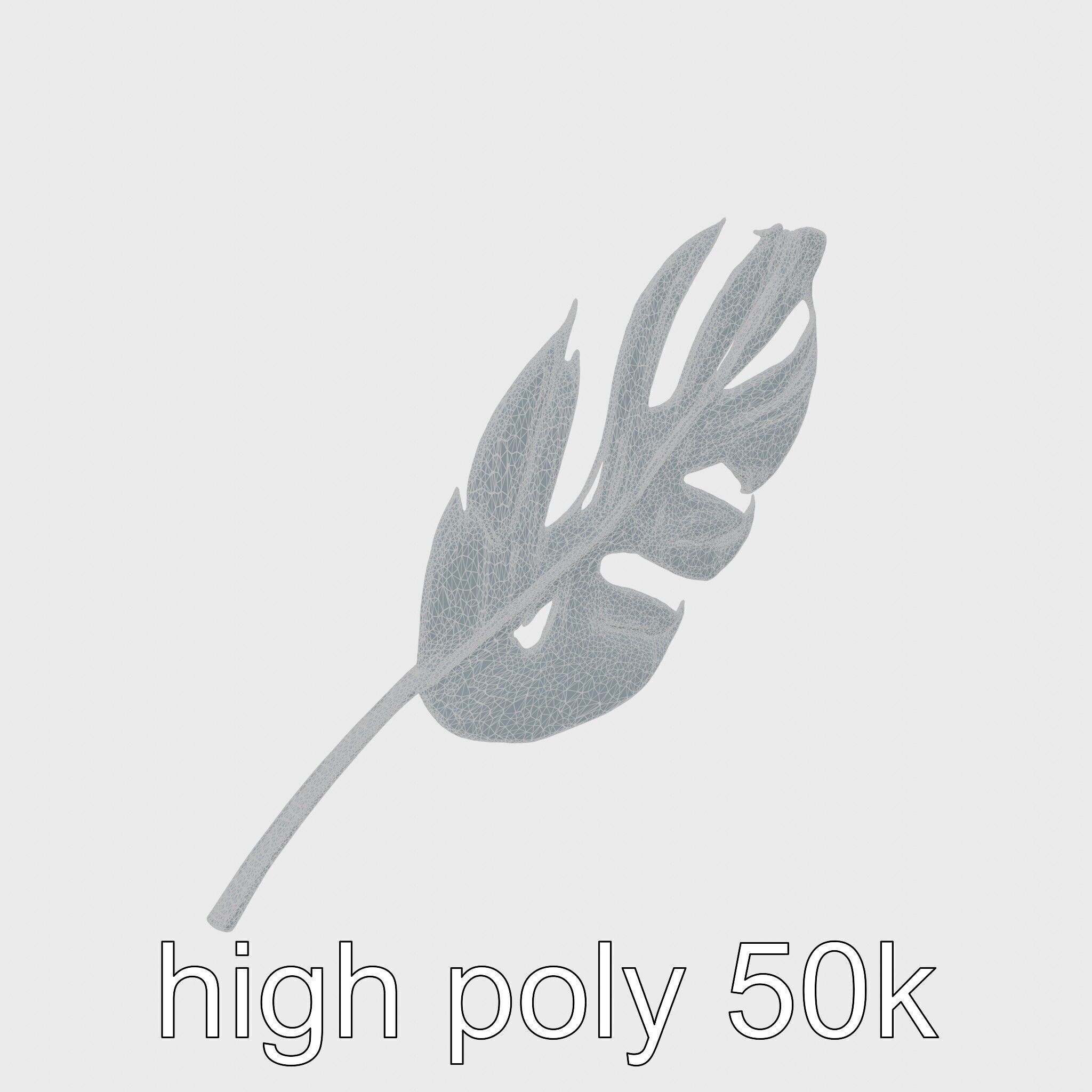 Stylized Monstera Leaf Model Pack for Playful Environments Low-poly 3D model_19