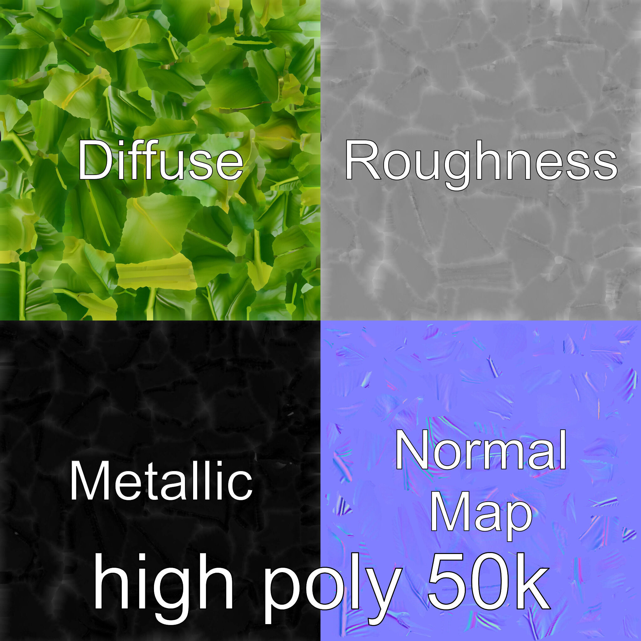 Stylized Monstera Leaf Model Pack for Playful Environments Low-poly 3D model_31