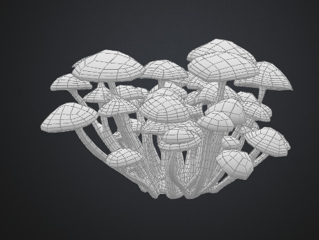 Cluster Mushroom 3D model_4