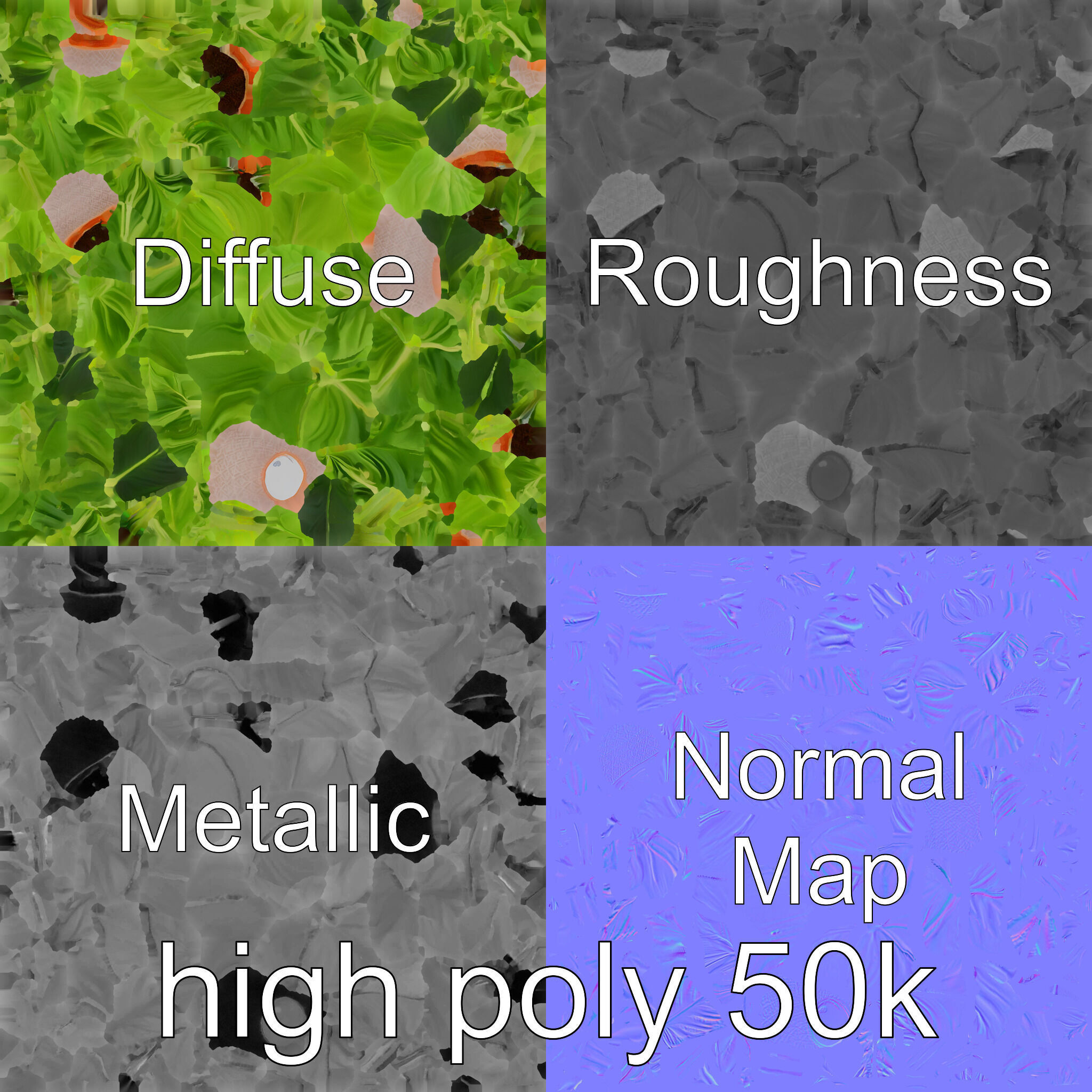 Potted Alocasia Luxurious Decorative model pack Low-poly 3D model_33