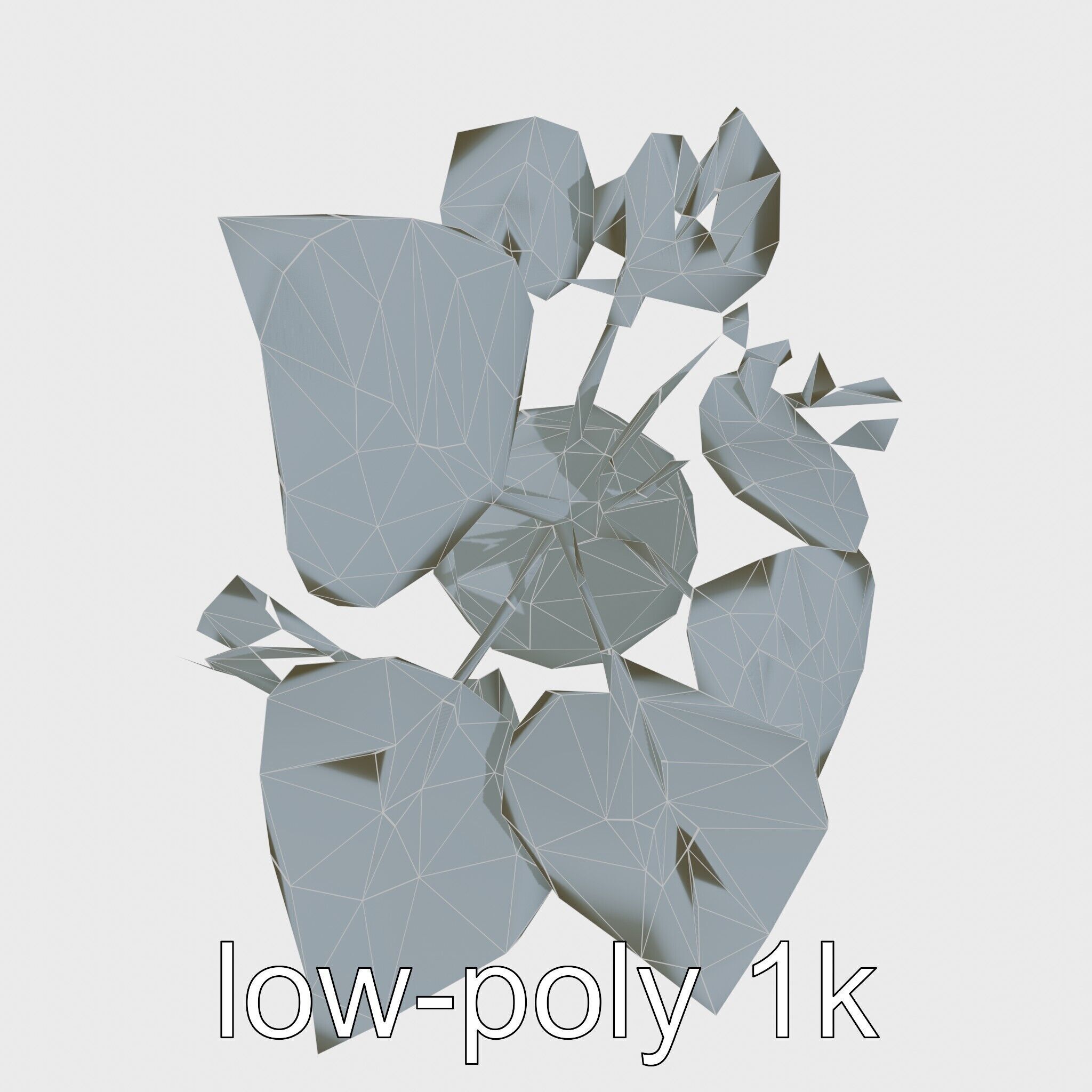 Potted Alocasia Luxurious Decorative model pack Low-poly 3D model_10