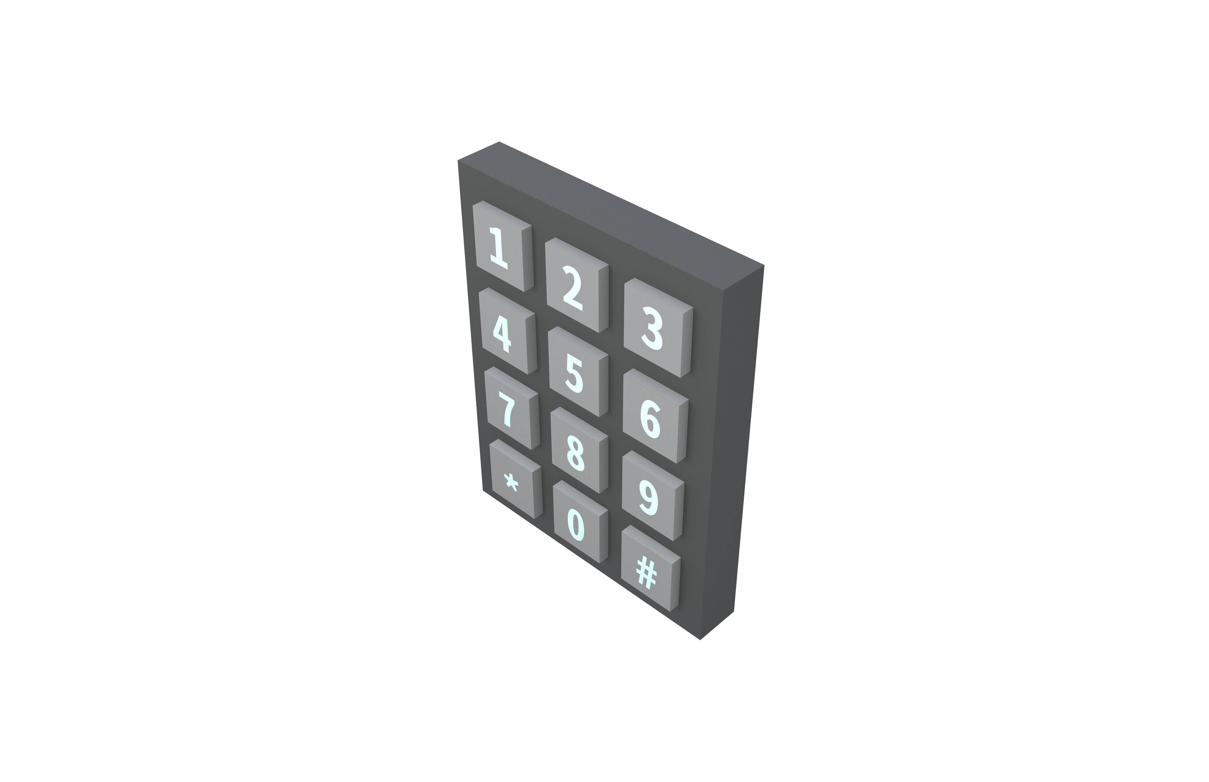 Keypad v1 002 Low-poly 3D model_2