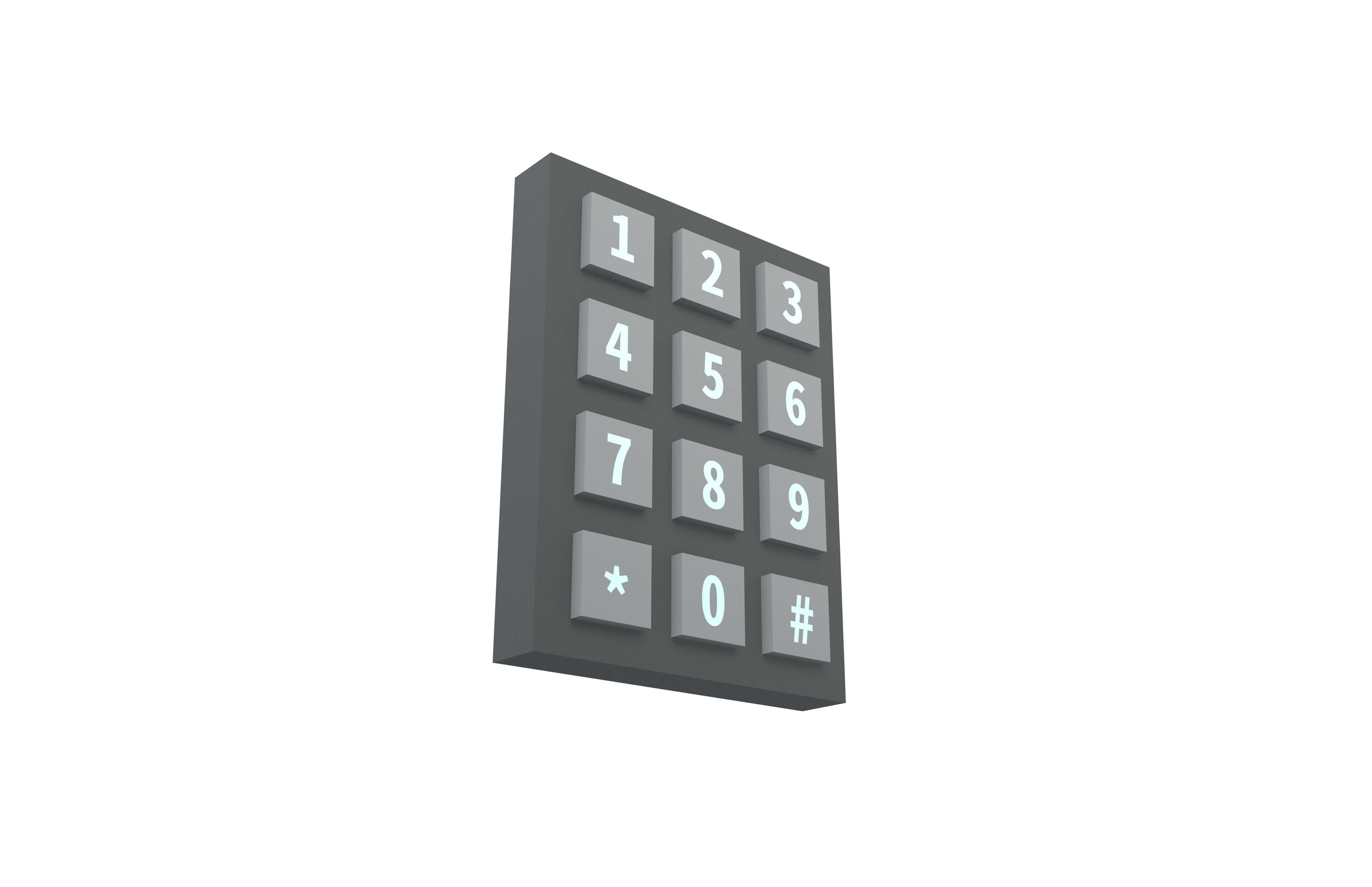 Keypad v1 002 Low-poly 3D model_3