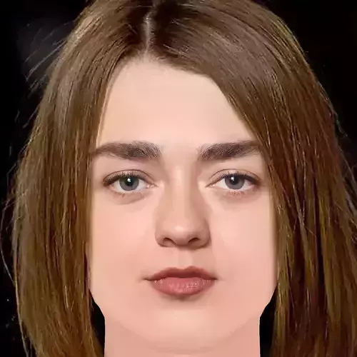 Maisie Williams Head - No Hair - Low poly head for game
