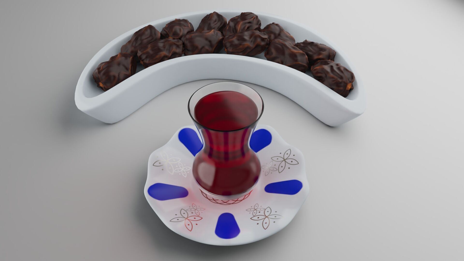 moon shaped plate with date and east tea can islamic 3D model 3D model_5