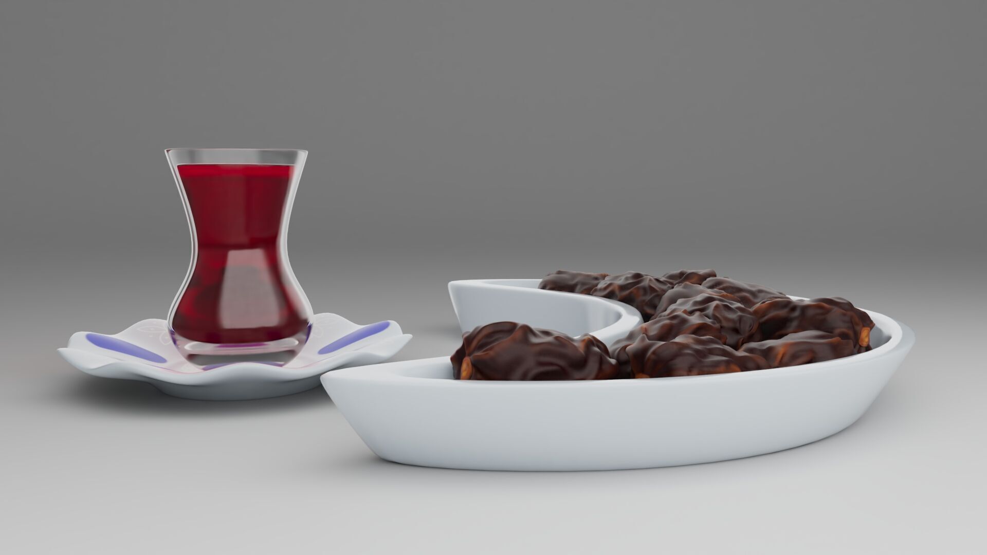 moon shaped plate with date and east tea can islamic 3D model 3D model_3