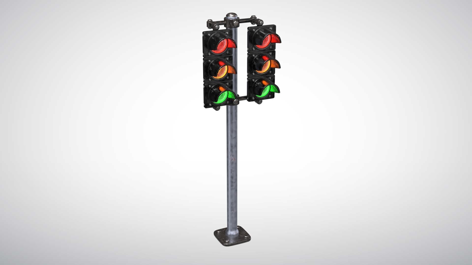 Double Traffic Light 3D model_4