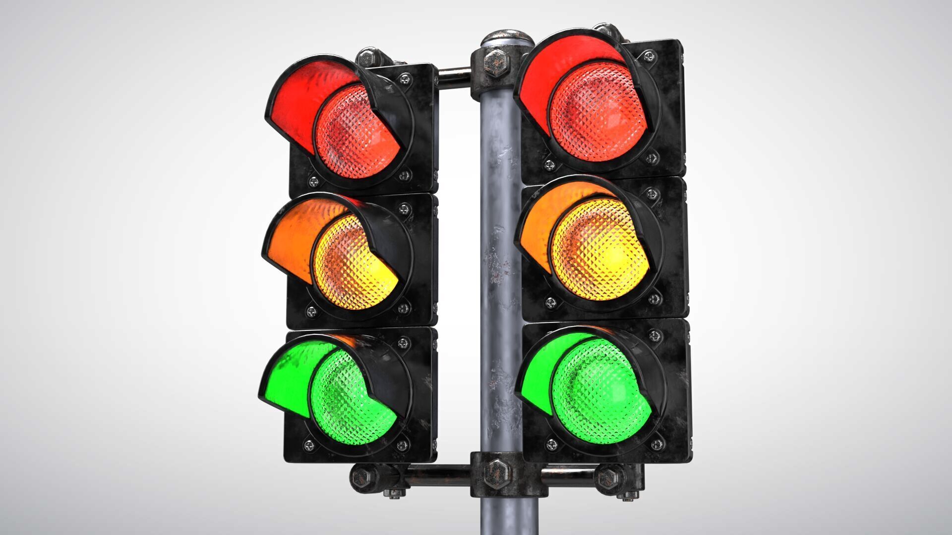 Double Traffic Light 3D model_3