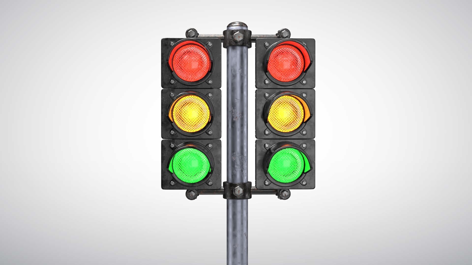 Double Traffic Light 3D model_2